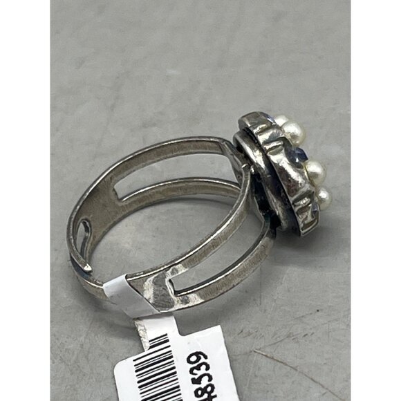 Mariana ring crystal handmade ring purple white one size R-7218 circle READ NEW - Picture 3 of 5